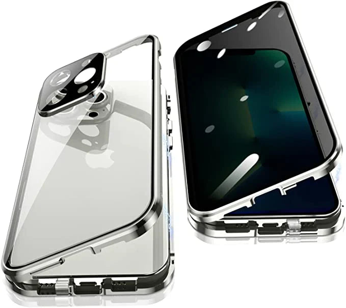 Magnetisch Glazen Telefoonhoesje met Privacy Screenprotector — 360° Bescherming voor iPhone | Sansoti