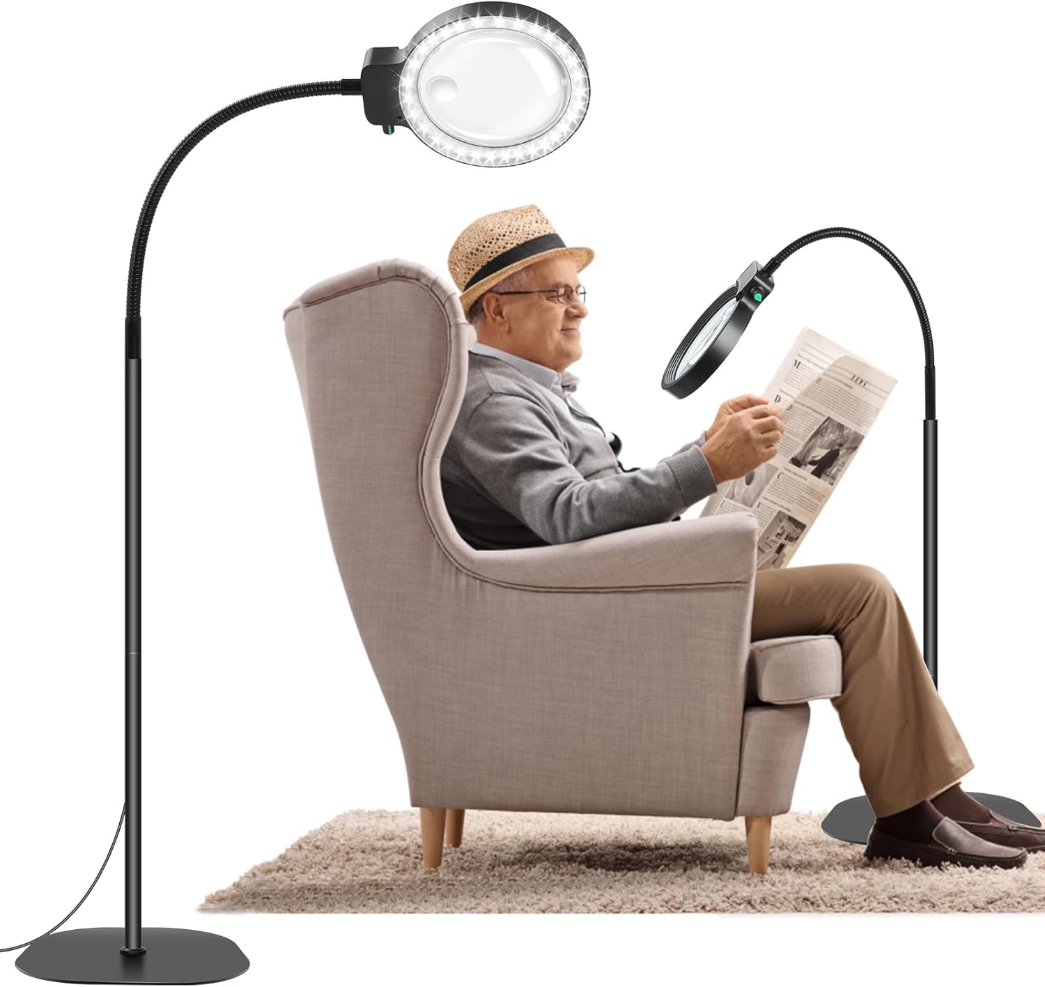 Verstelbare LED Bureaulamp met Vergrotend Glas 10X 30X Loep voor Lezen Knutselen Hobby Precisiewerk Handwerk | Sansoti