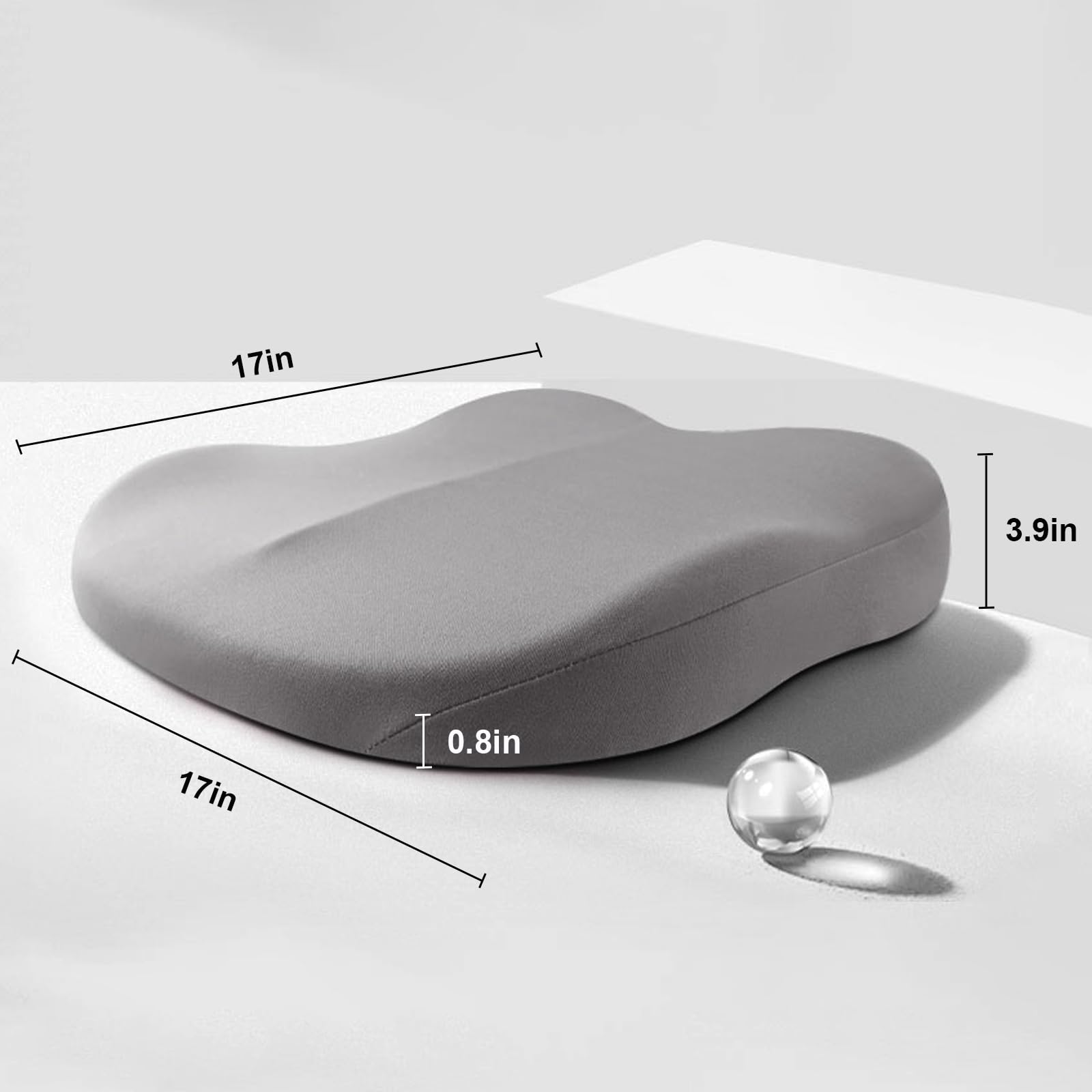Erhöhendes Autokissen für Erwachsene – Ergonomischer Memory-Schaum Sitzvergrößerer mit Antirutsch | Sansoti