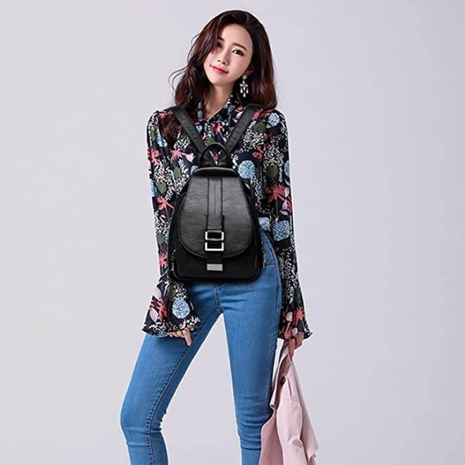 Leren Damesrugzak Elegant Design Praktisch Schoudertas Dagelijks Gebruik Mode Accessoire Veelzijdig Stijlvol | Sansoti