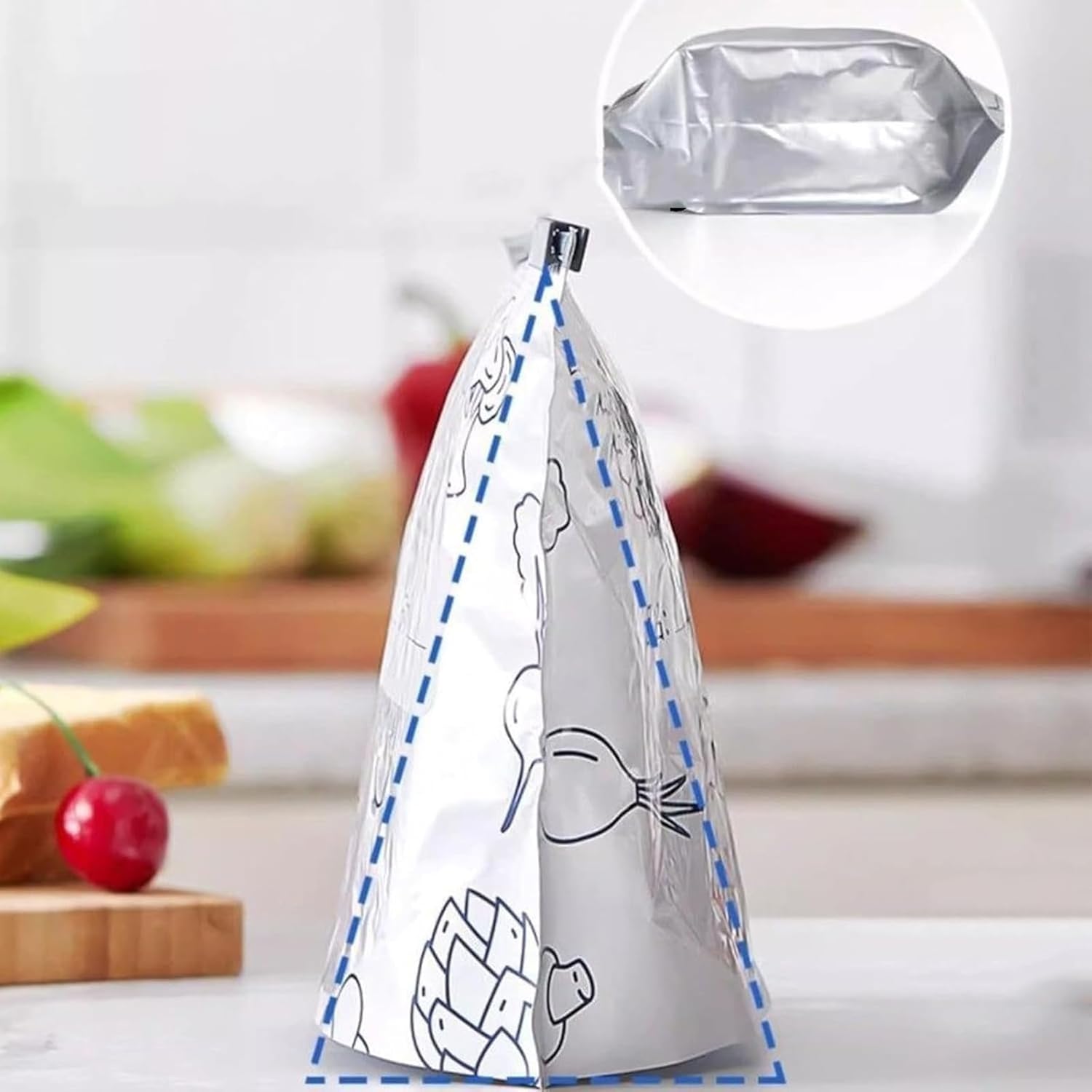 Herbruikbare Vershoudzakken met Zip-Sluiting Aluminium 20 Stuks Set voor Groenten Fruit Snacks Koelkast | Sansoti