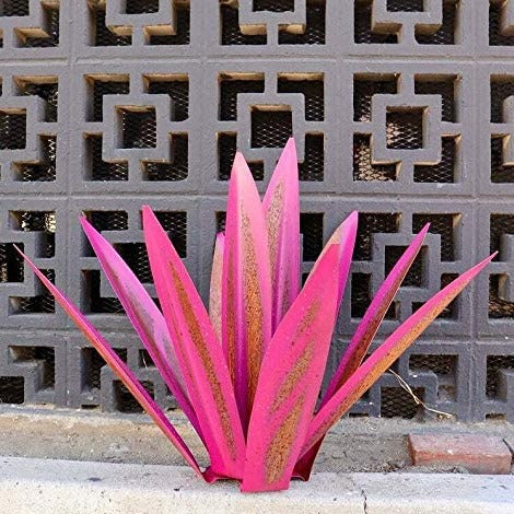 Metalen agave tuinbeeld van roestvrij staal voor tuin, terras en interieurdecoratie | Sansoti