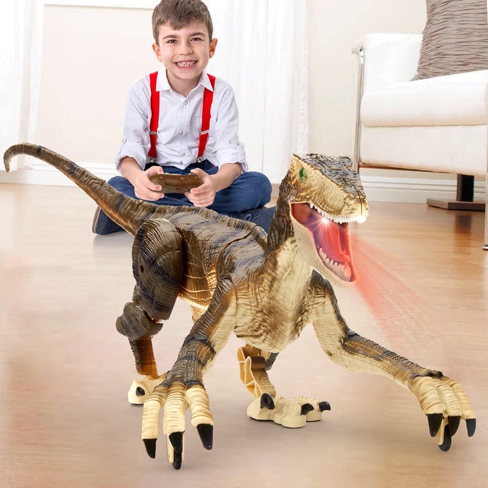 Bestuurbare Prehistorische Speeldino met Mistfunctie – Bewegende Robot Dino voor Kinderen – Oplaadbaar met Afstandsbediening – Dinosaurus Speelgoed met Geluid en Lichteffecten | Sansoti