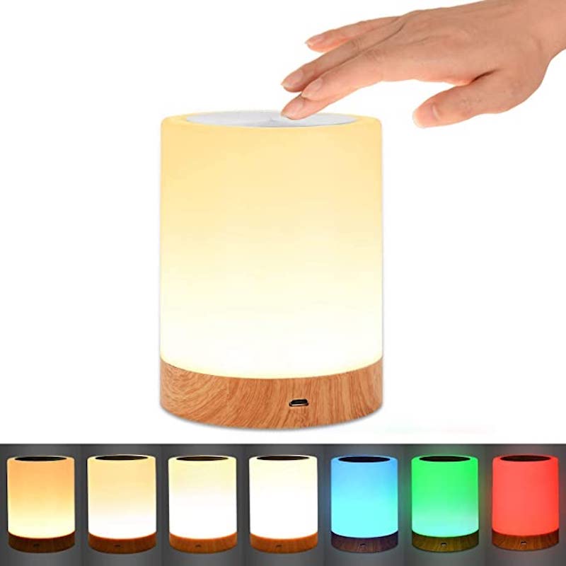 LED Dimmable Bed Lamp with Touch Control – Wireless Rechargeable Night Light with RGB Mood Lighting | Sansoti