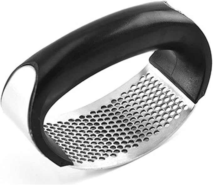 Knoflookenpers RVS met Ergonomische Handgreep Zwart Rood Keukengereedschap voor Knoflook Gember Groenten | Sansoti