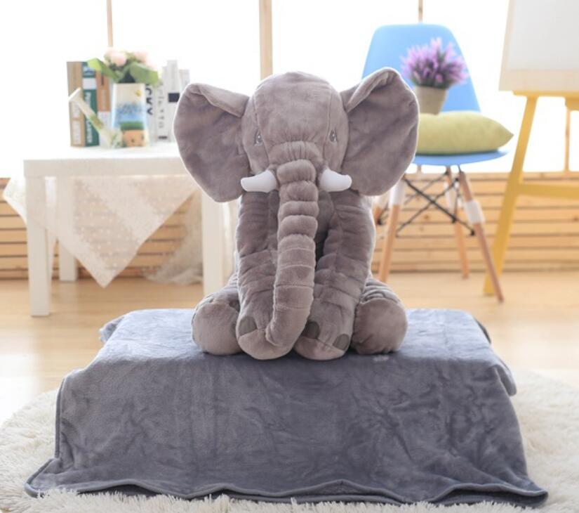 Coussin peluche éléphant pour enfants – Décoration douce pour chambre de bébé en 60 ou 80 cm pour séances photo | Sansoti