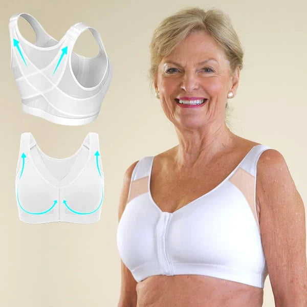 Houdingscorrigerende Comfortbeha met Voorsluit Zwart Beige Wit | Sansoti