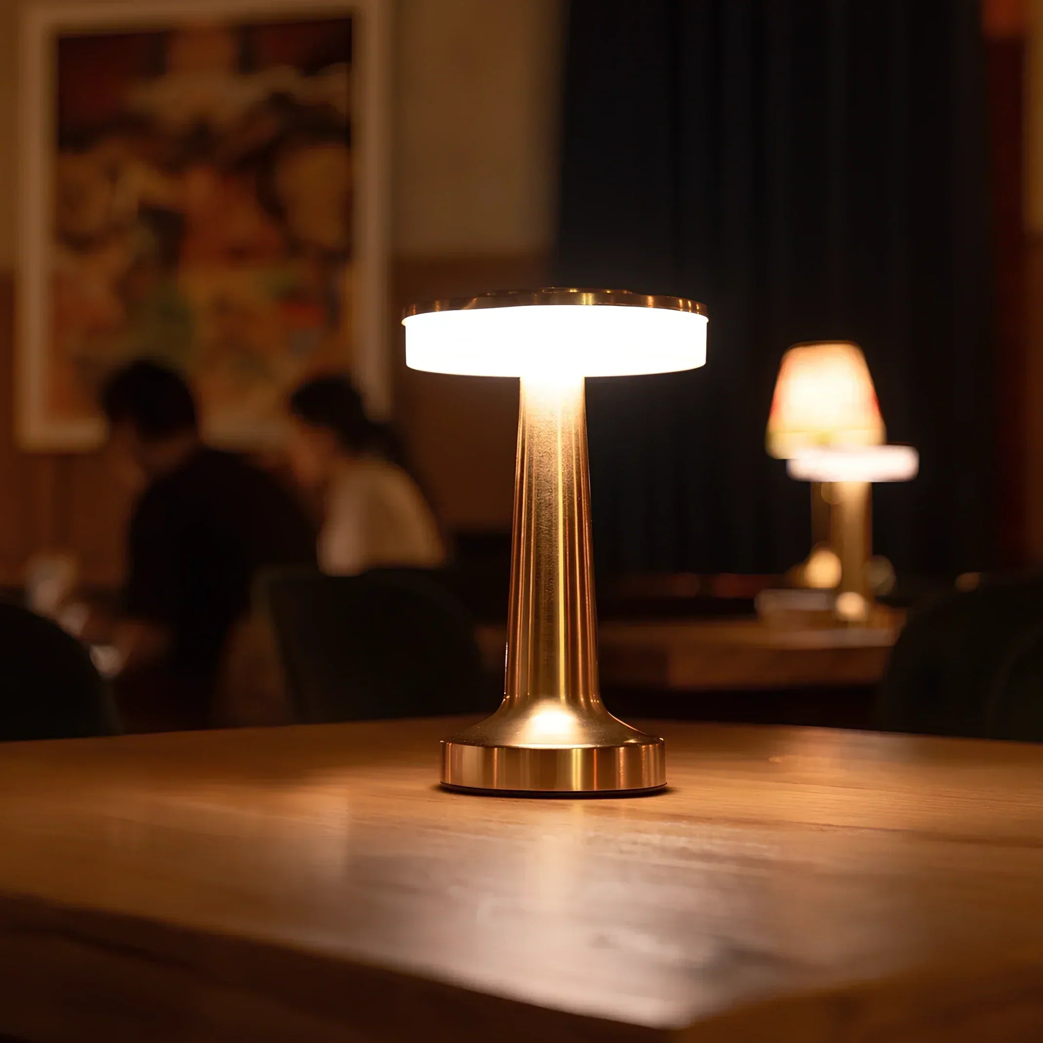 Tafellamp Draadloos Oplaadbaar Dimbaar Metaal LED 3 Lichtkleuren USB-C Goud Zilver Zwart Retro Restaurant Bar Nachtkastje Sfeerlamp Draagbaar | Sansoti