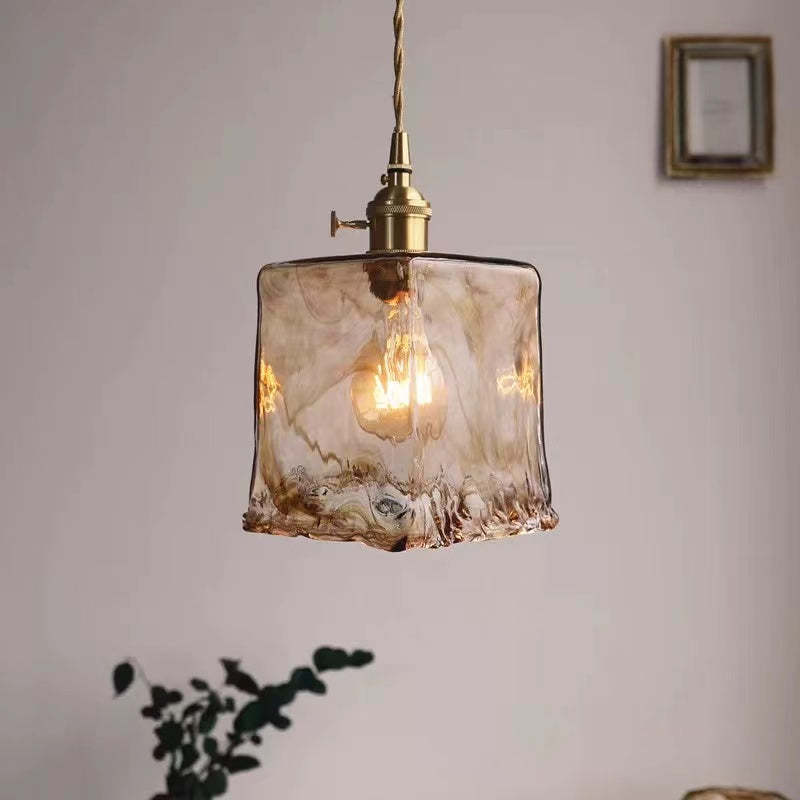 Glas-Pendelleuchte Messing Industriell Warmes Licht Wohnzimmer Esszimmer Schlafzimmer Retro-Design E27-Fassung Atmosphäre | Sansoti