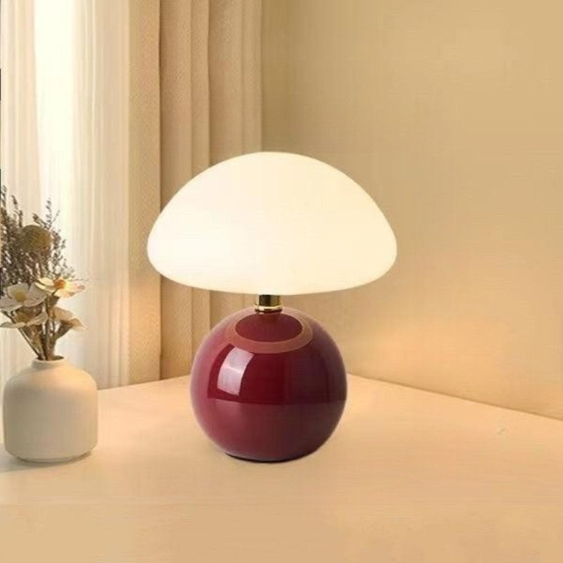 Französische Pilz-Tischlampe aus Keramik mit verstellbarem warmem Licht im Bauhaus-Stil | Restfield