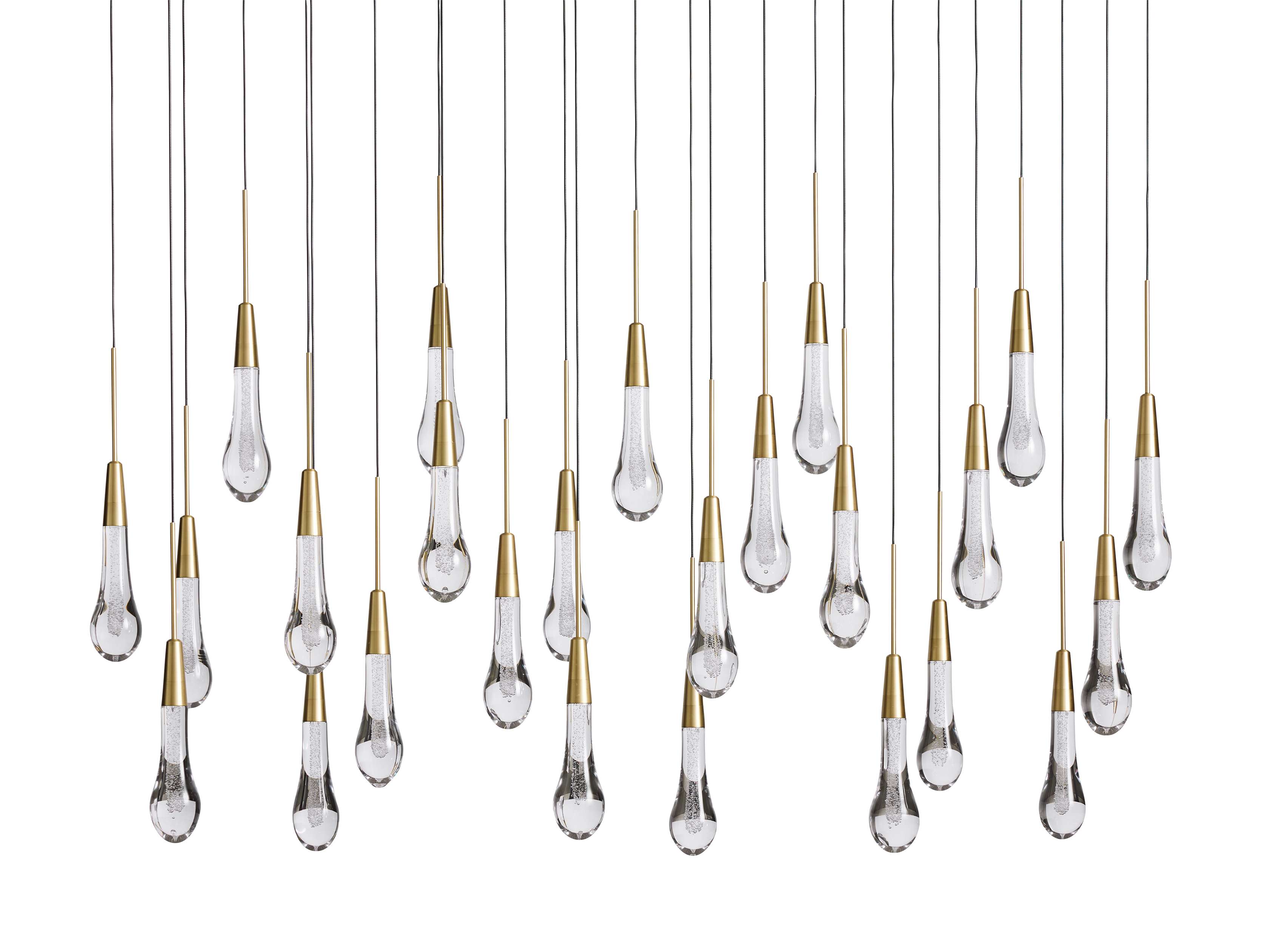 Lustre linéaire à LED, dimmable, réglable, en verre, suspension, 6 dimensions, laiton, bronze, nickel, pour salle à manger et salon | Sansoti