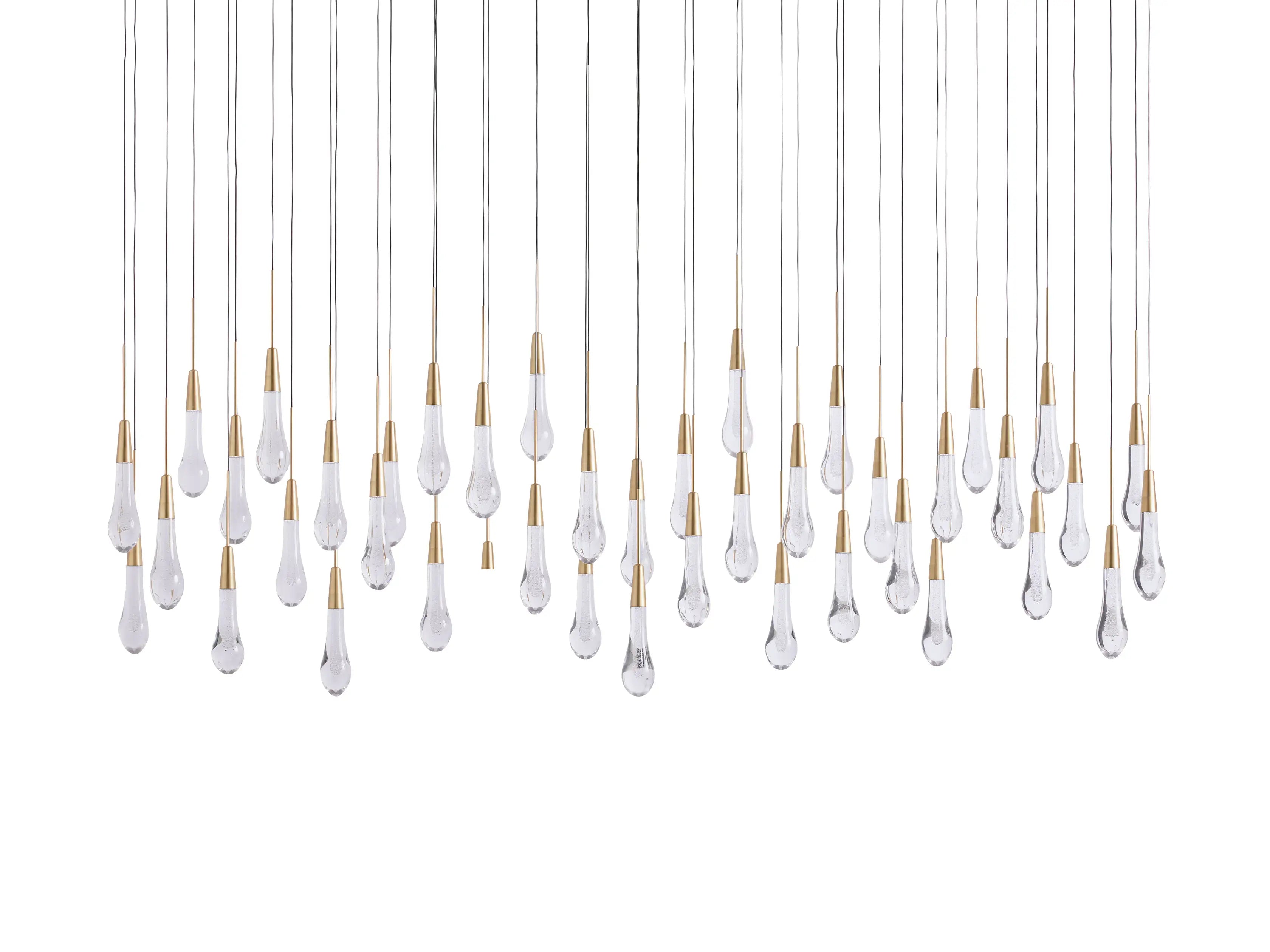 Lustre linéaire à LED, dimmable, réglable, en verre, suspension, 6 dimensions, laiton, bronze, nickel, pour salle à manger et salon | Sansoti