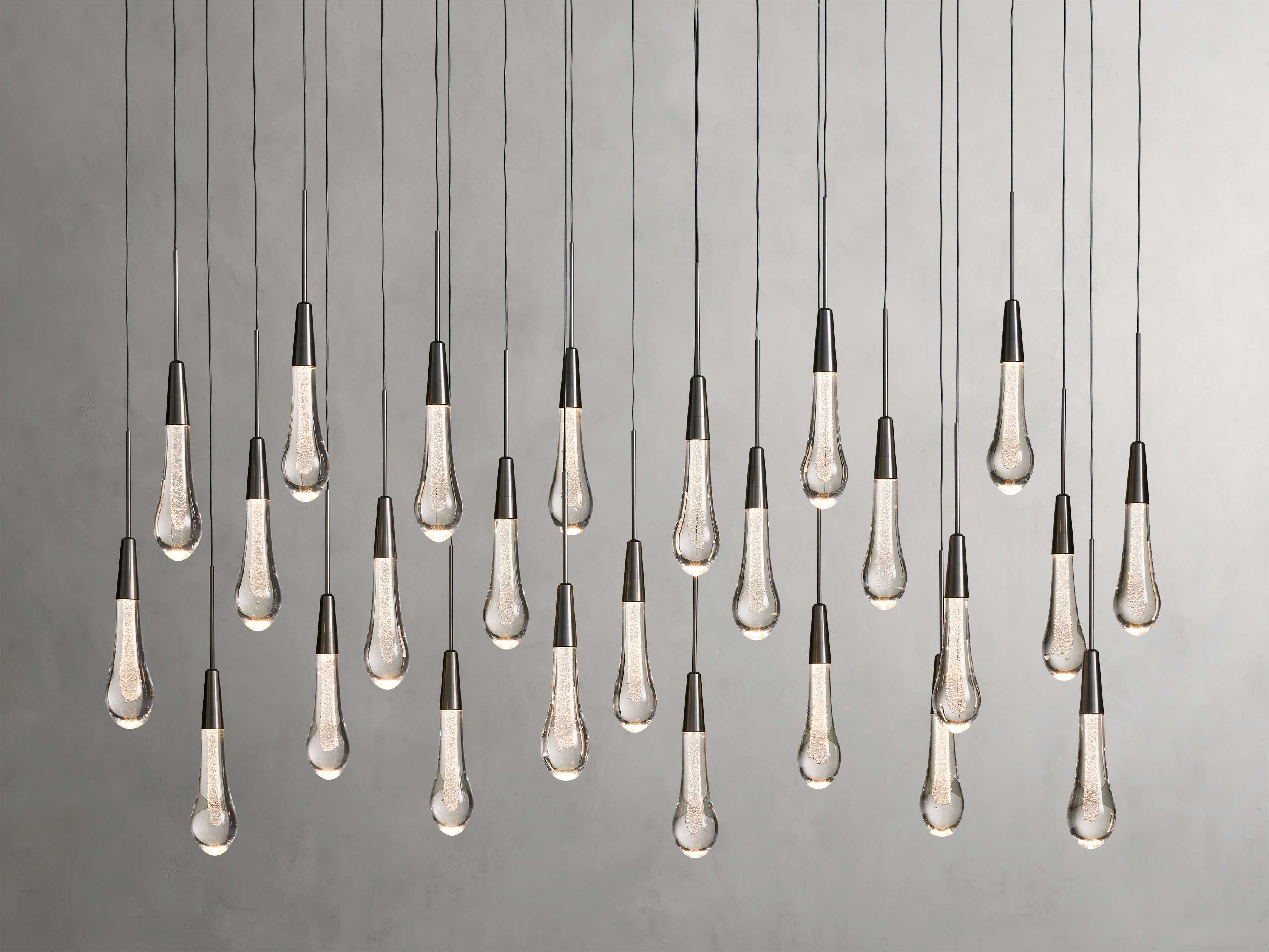Lustre linéaire à LED, dimmable, réglable, en verre, suspension, 6 dimensions, laiton, bronze, nickel, pour salle à manger et salon | Sansoti