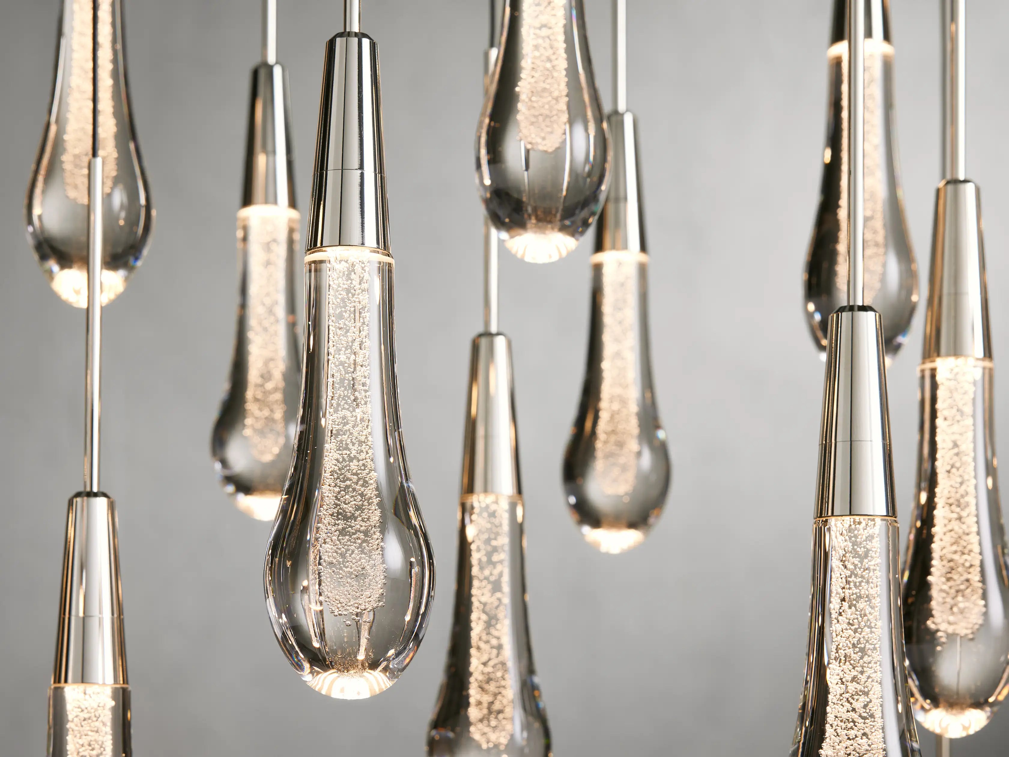 Lustre linéaire à LED, dimmable, réglable, en verre, suspension, 6 dimensions, laiton, bronze, nickel, pour salle à manger et salon | Sansoti