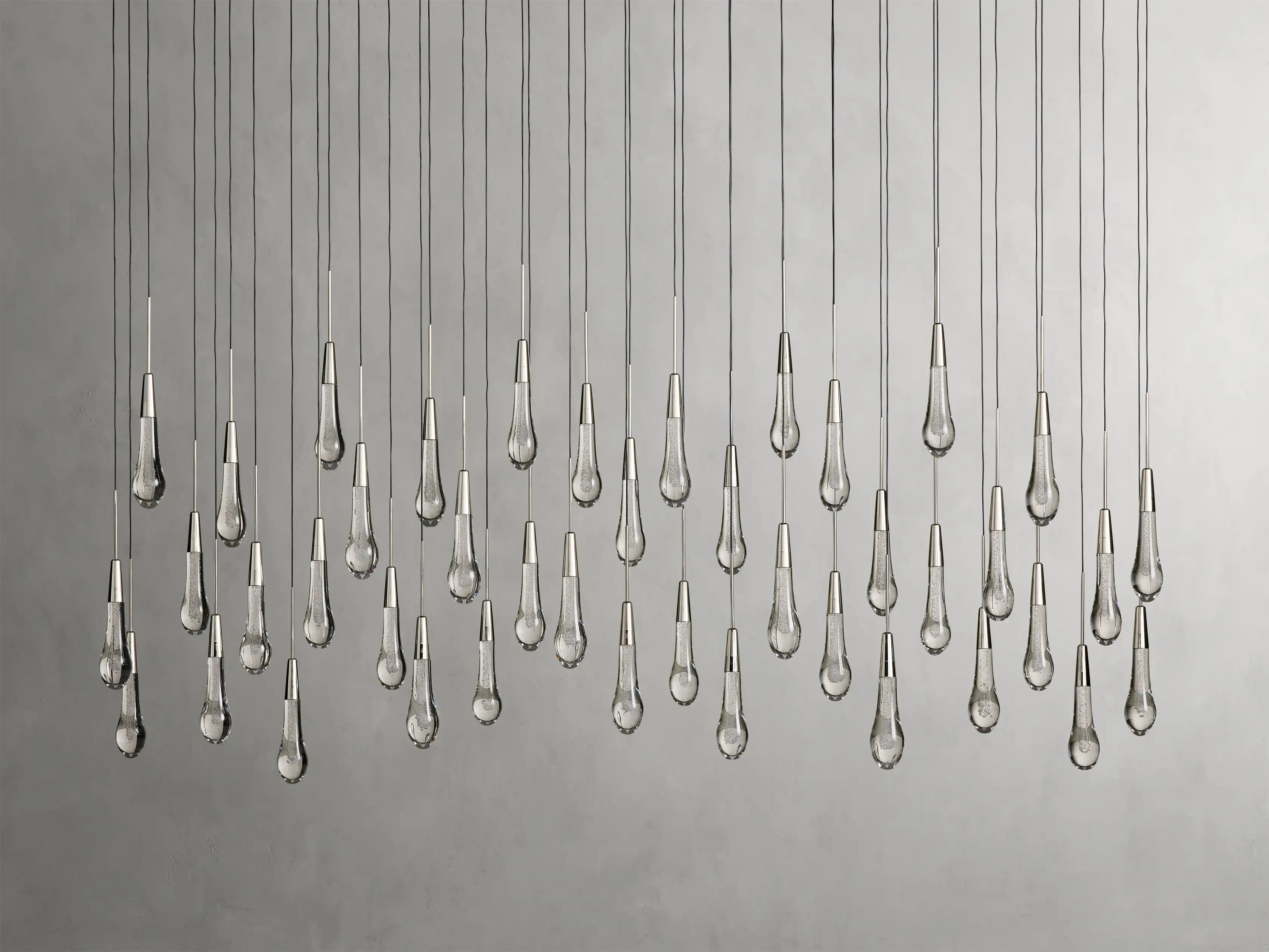 Lustre linéaire à LED, dimmable, réglable, en verre, suspension, 6 dimensions, laiton, bronze, nickel, pour salle à manger et salon | Sansoti