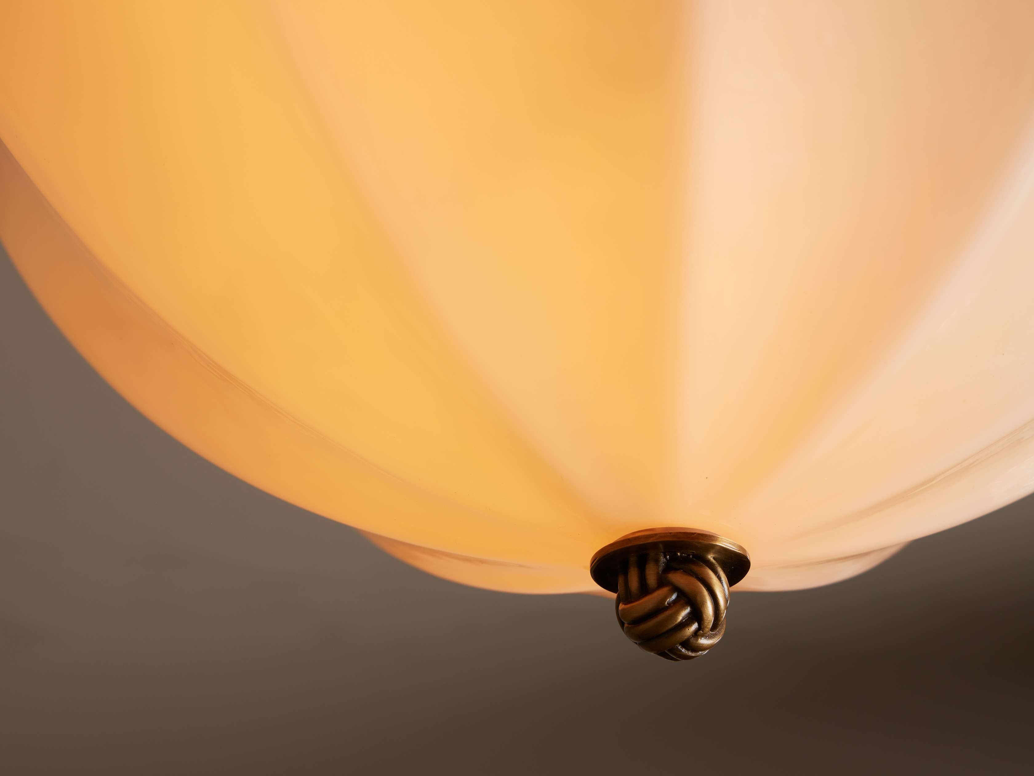 Plafondlamp Messing Crème Glas Vintage Stijl 39cm Klassieke Verlichting Woonkamer Slaapkamer Hal Eetkamer | Sansoti