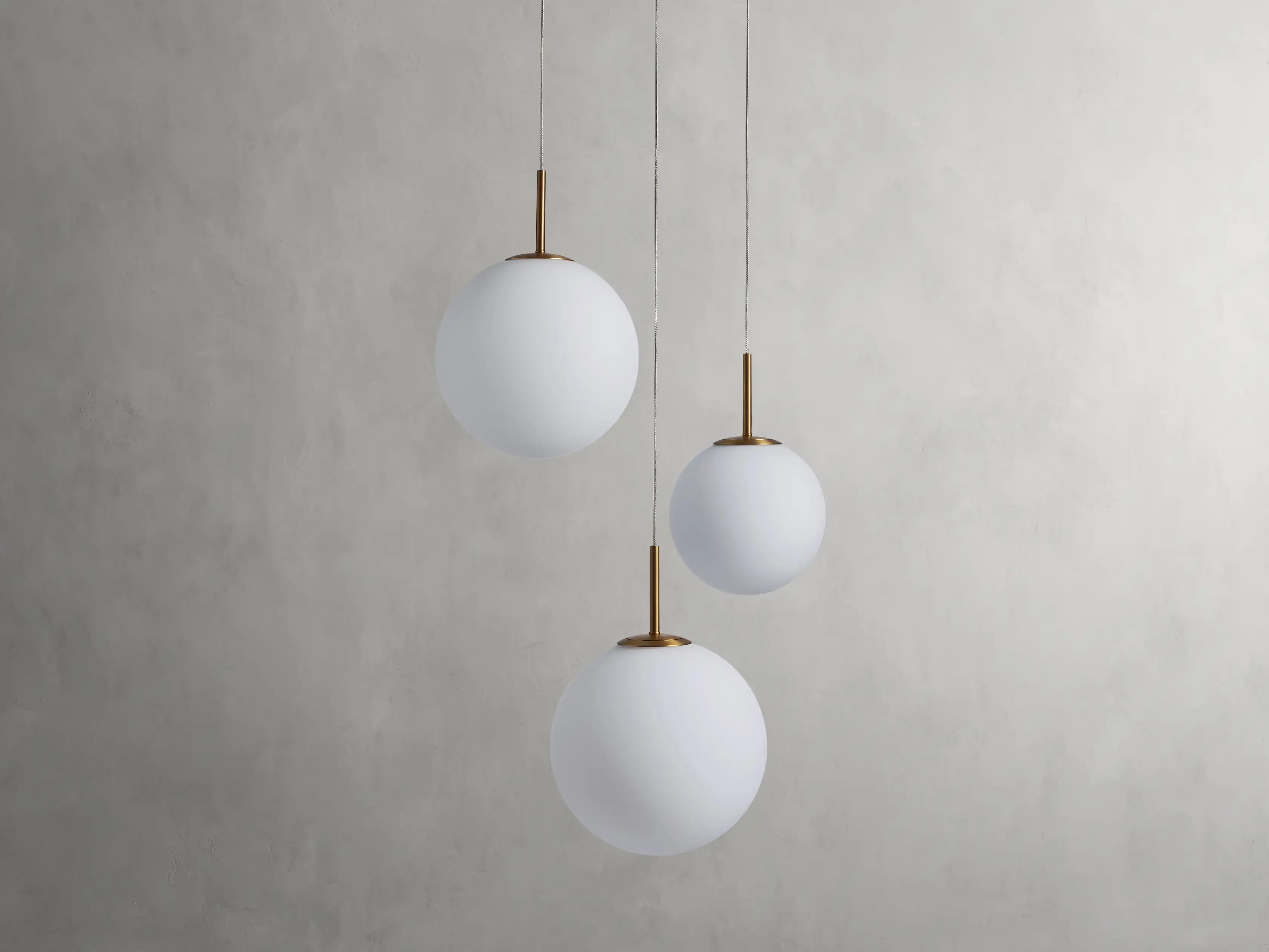 Suspension ronde à boules en verre, laiton et verre craquelé, réglable pour pièces à hauts plafonds, lustre LED | Sansoti