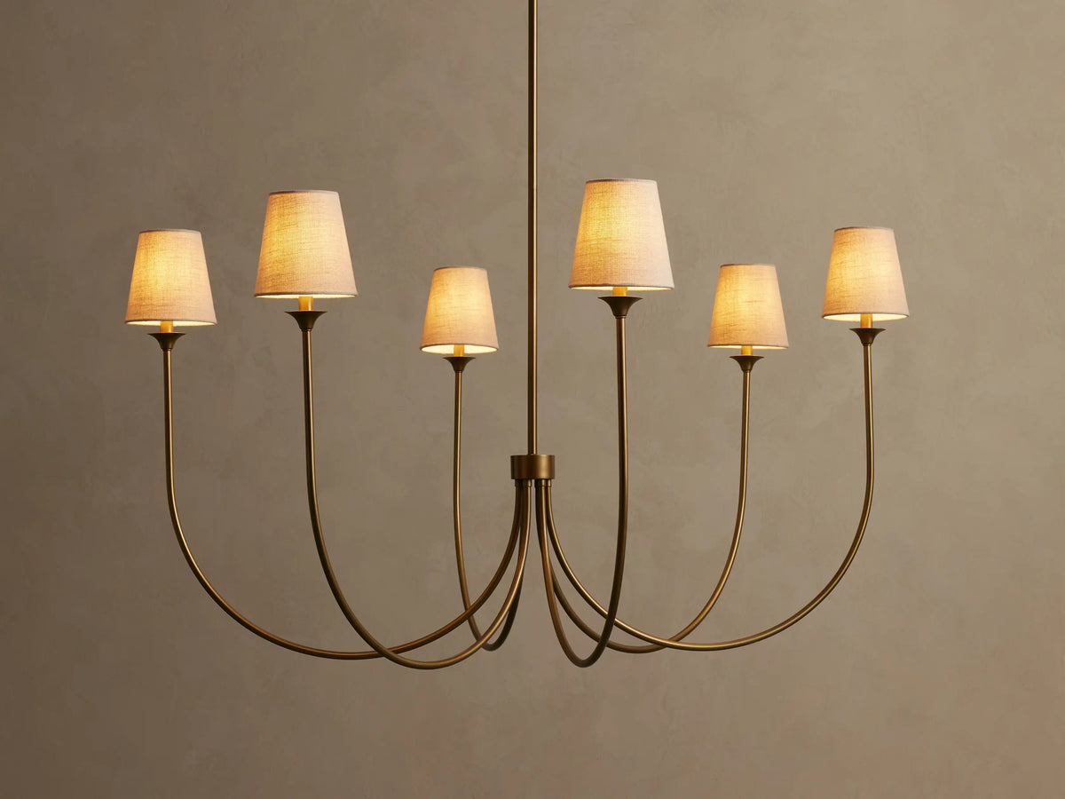Runder Kronleuchter aus Metall mit Schirmen 42–68 cm Messing Bronze Klassisch Modern Hängeleuchte für Esszimmer Wohnzimmer | Sansoti