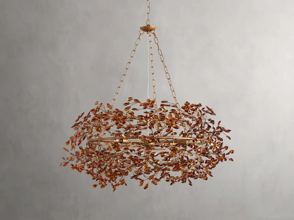 Lustre avec finition dorée, 6 à 12 sources lumineuses, suspension en fer fabriquée à la main, réglable, pour table à manger | Sansoti