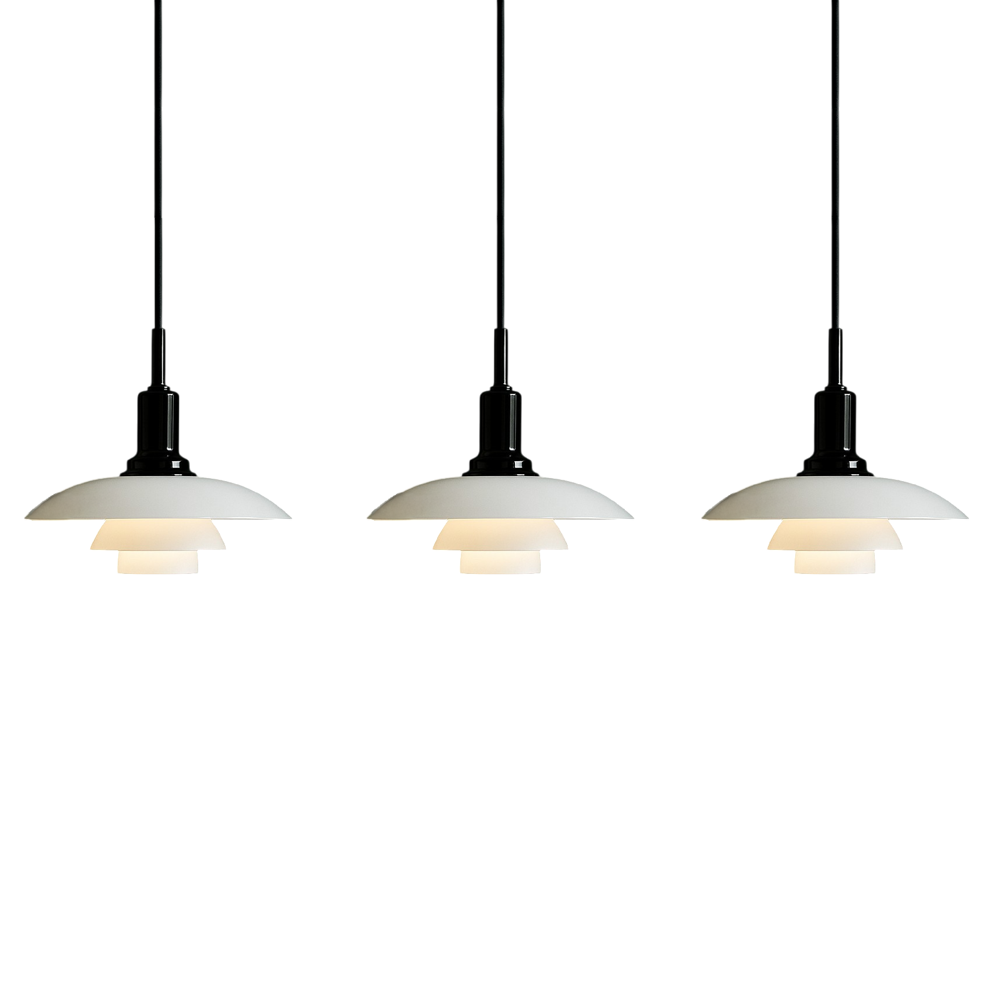 Deense design hanglamp 2/3 koppen glas metaal goud eetkamer keuken eiland Scandinavisch minimalistisch | Sansoti