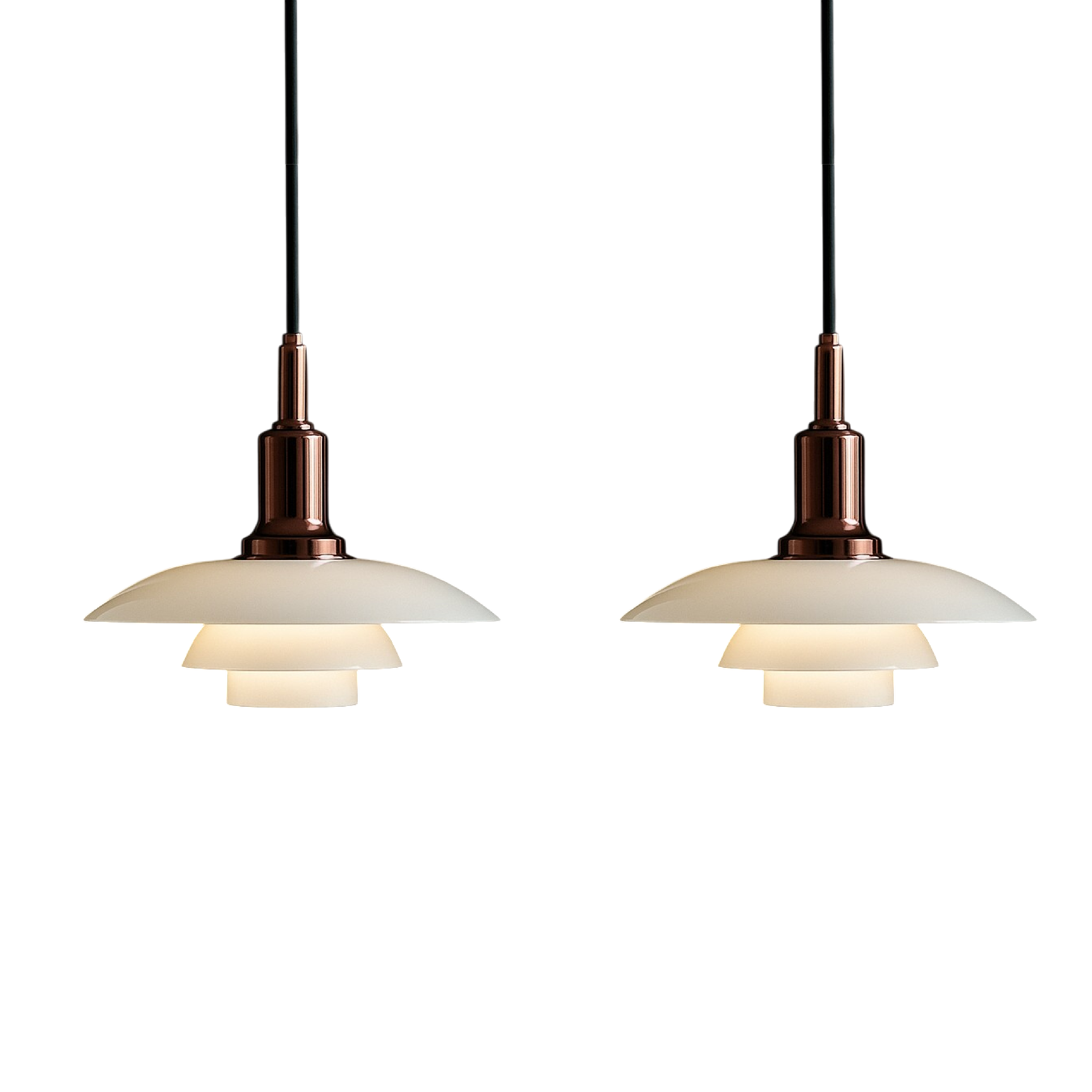 Deense design hanglamp 2/3 koppen glas metaal goud eetkamer keuken eiland Scandinavisch minimalistisch | Sansoti
