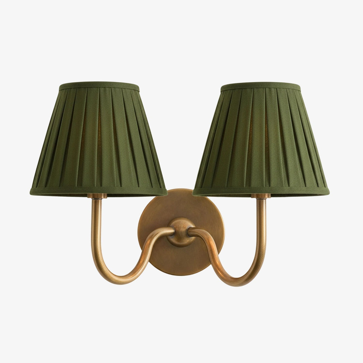 Wandlamp Messing met Stoffen Kap Plissé of Glad Wit Rood Groen Blauw Geel Antiek Brons Chroom 1 of 2 Lichtpunten | Sansoti