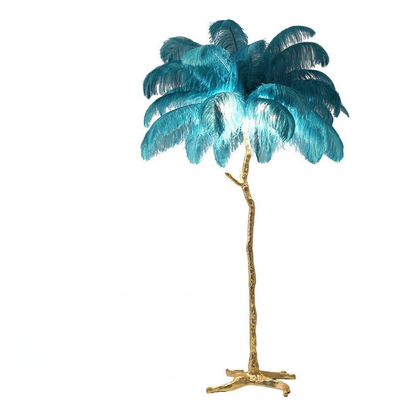 Stehleuchte Federn LED Gold Wohnzimmer Schlafzimmer Stehlampe Luxus Interieur Dekorative Beleuchtung | Restfield