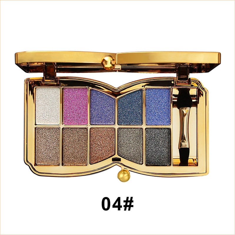 10-Kleurige Glitteroogschaduw Palet – Hoogglans Shimmer Poeder Make-up voor Glamoureuze Oogmake-up – Intense Pigmentatie | Sansoti