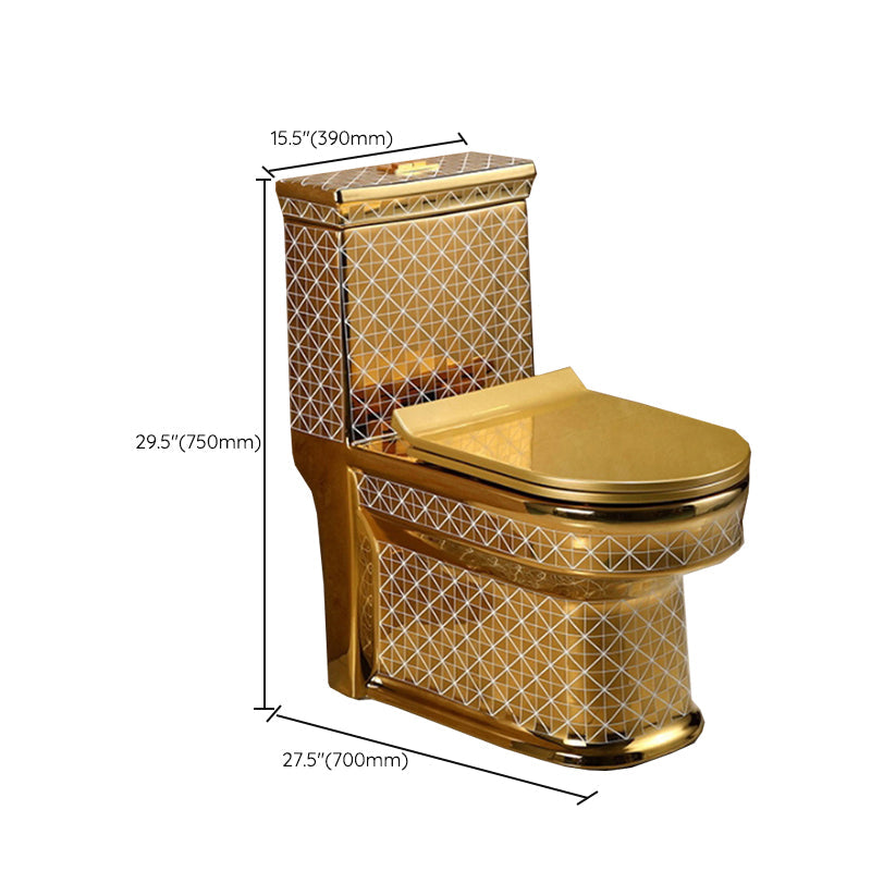 Eendelig Staand Toilet Goudkleurig Keramisch Closet voor Moderne Badkamers | Sansoti