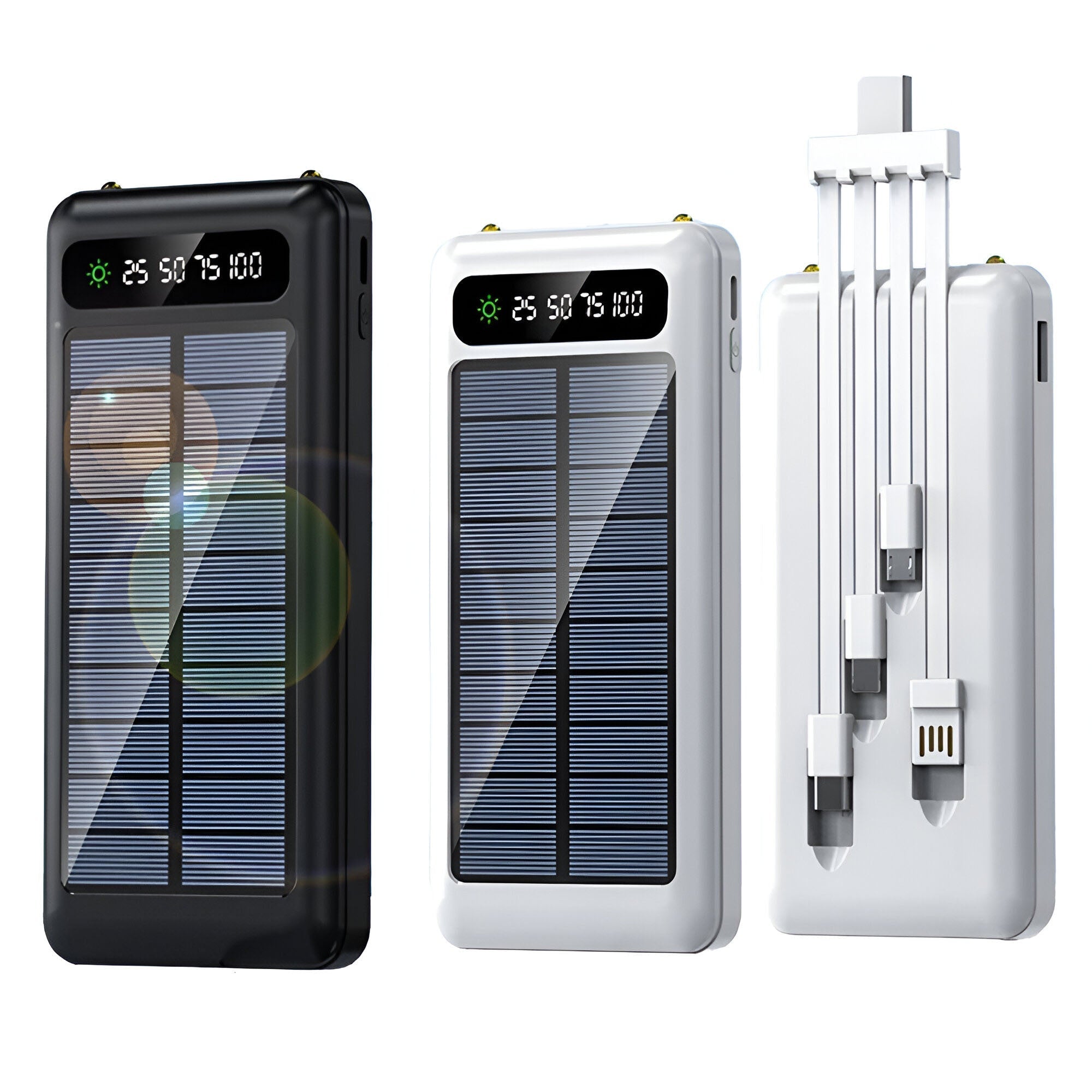 Draagbare Zonne-Energiebank 20.000mAh Externe Accu met LED-Display voor Smartphones Tablets Camping Reis Outdoor Opladen USB | Sansoti
