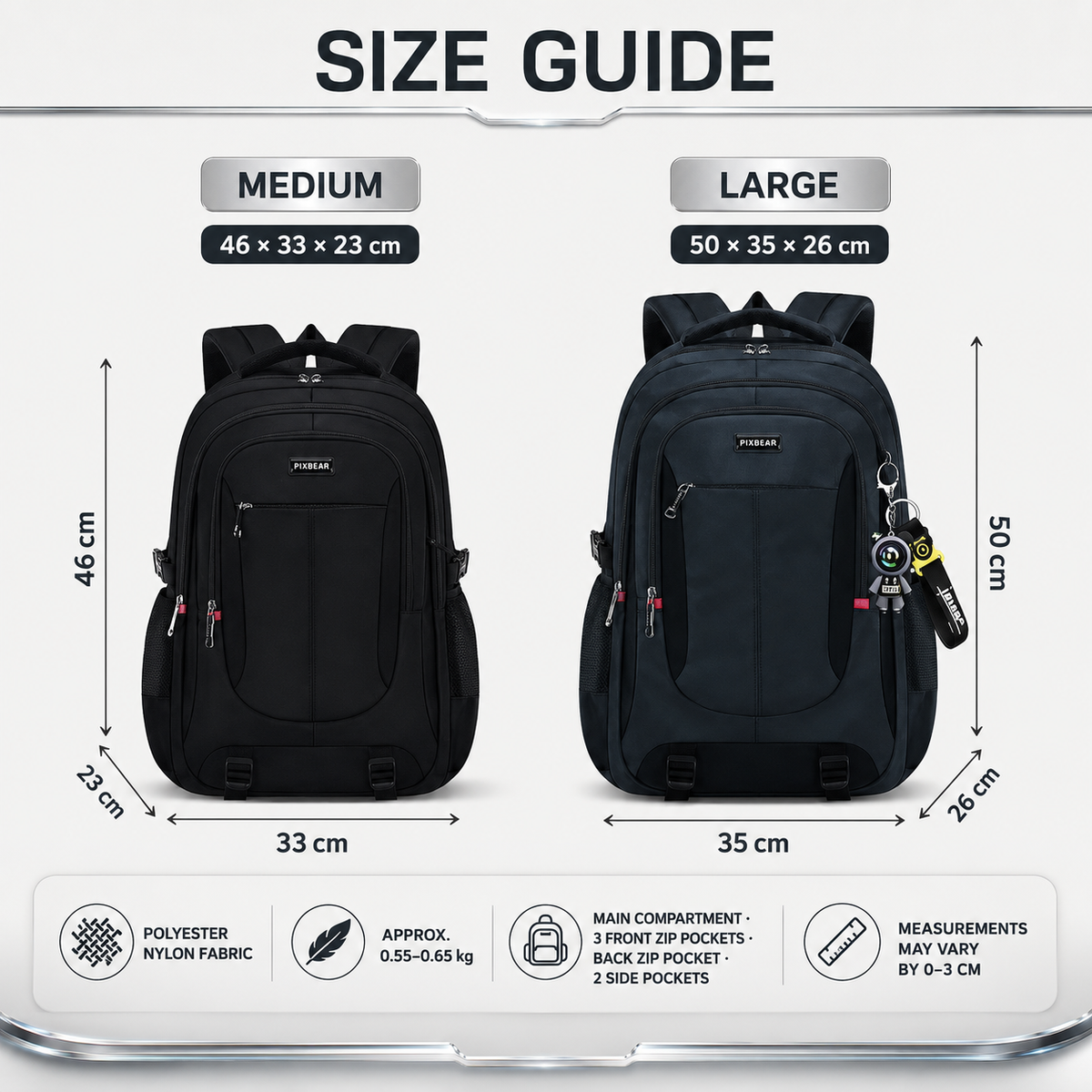 Schulrucksack M/L mit Laptopfach Schwarz Blau Camouflage Ergonomisch Komfortabel für den täglichen Gebrauch und die Schule | Sansoti