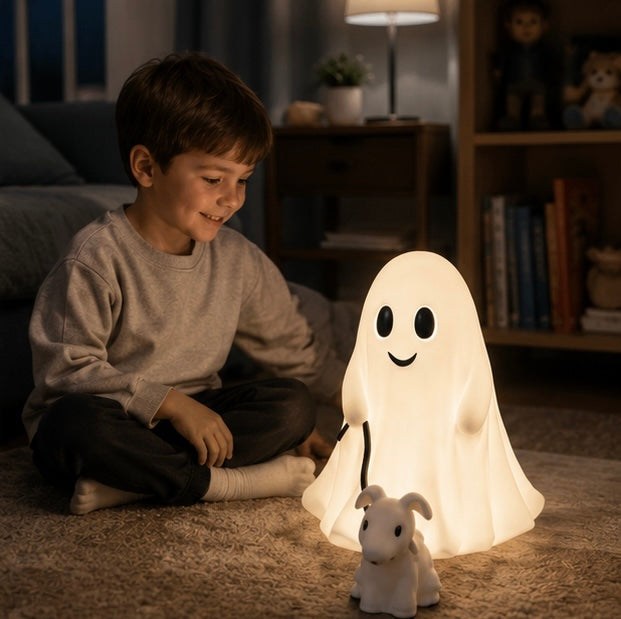 Spooky Dog Statue Halloween Decoration Walking Dog Figure White Resin Table Ornament for Home Décor | Sansoti