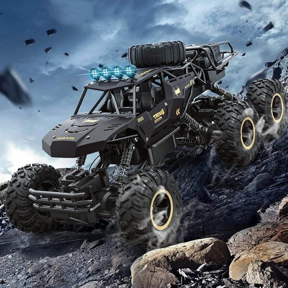 RC Monster Truck 6-Wiels Offroad met 2.4 GHz Afstandsbediening – Snelheid tot 52 km/u – Inclusief 2 Accu's voor Kinderen en RC-Fans | Sansoti