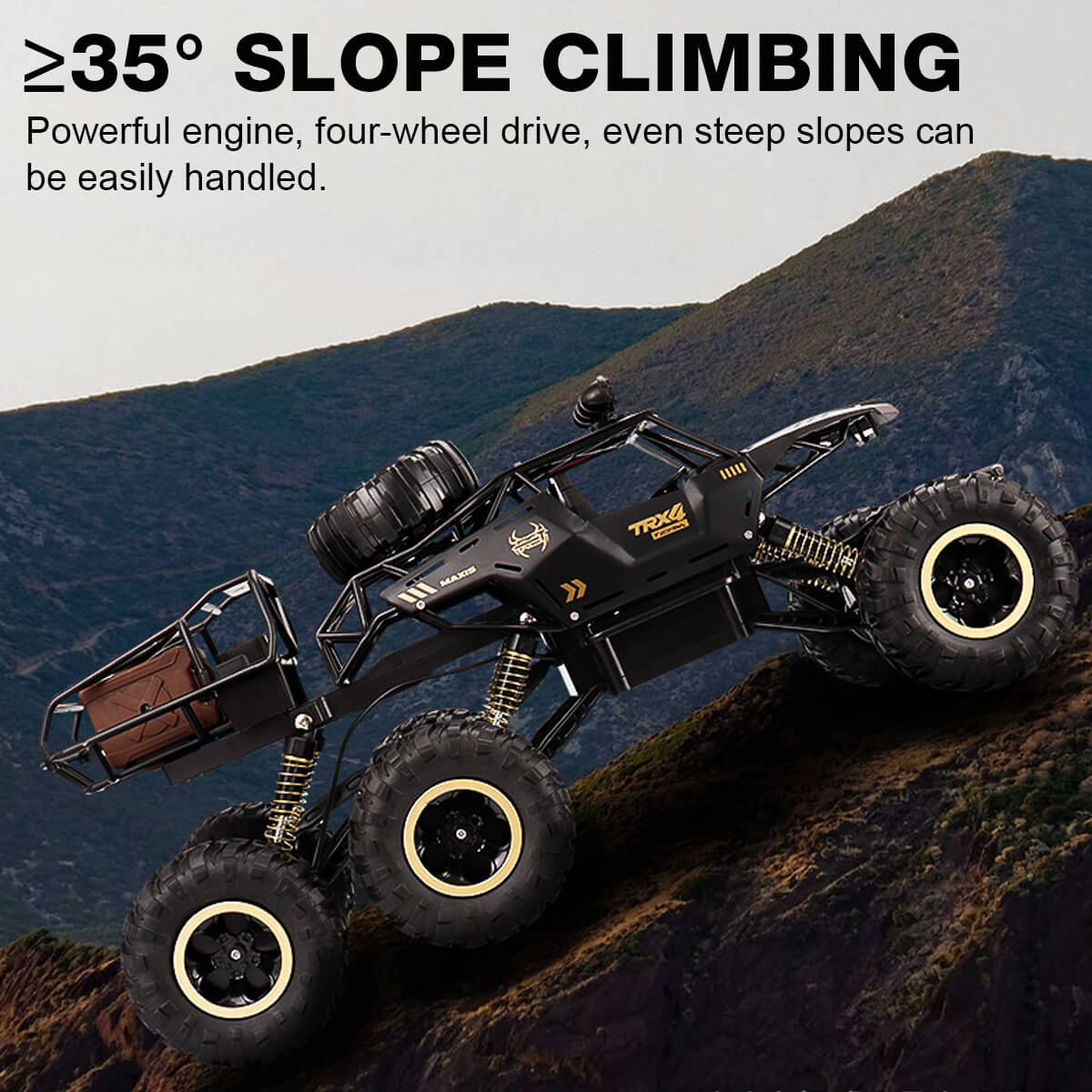 RC Monster Truck 6-Wiels Offroad met 2.4 GHz Afstandsbediening – Snelheid tot 52 km/u – Inclusief 2 Accu's voor Kinderen en RC-Fans | Sansoti