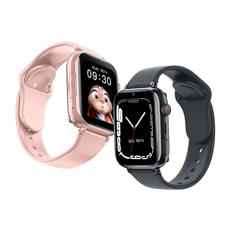 Slimme Kinderhorloge met 4G Videobellen en GPS-Tracking Roze Zwart Wit | Sansoti