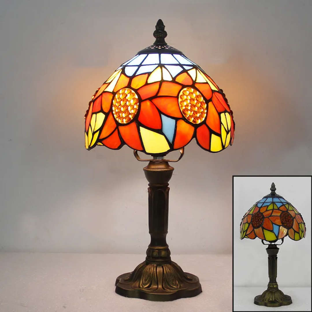 Wireless LED Table Lamp with Color-Changing Glass 37cm Mood Light Rechargeable Living Room Bedroom Office | Sansoti