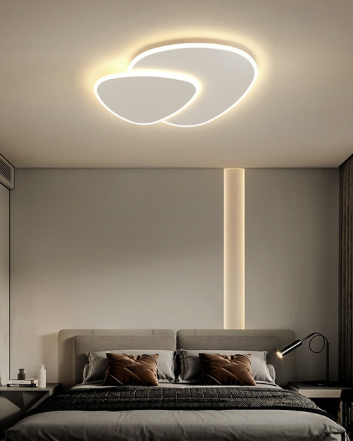 Plafondlamp Asymmetrisch Ontwerp LED Verlichting Warm Licht Modern Interieur Woonkamer Slaapkamer Eetkamer Minimalistische Designlamp | Sansoti