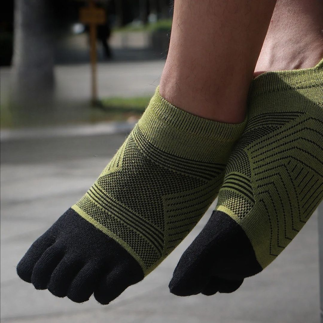 Chaussettes à cinq orteils pour homme en laine mérinos, thermiques et chaudes – Chaussettes de randonnée pour sports d’hiver avec orteils séparés, pour activités de plein air | Sansoti