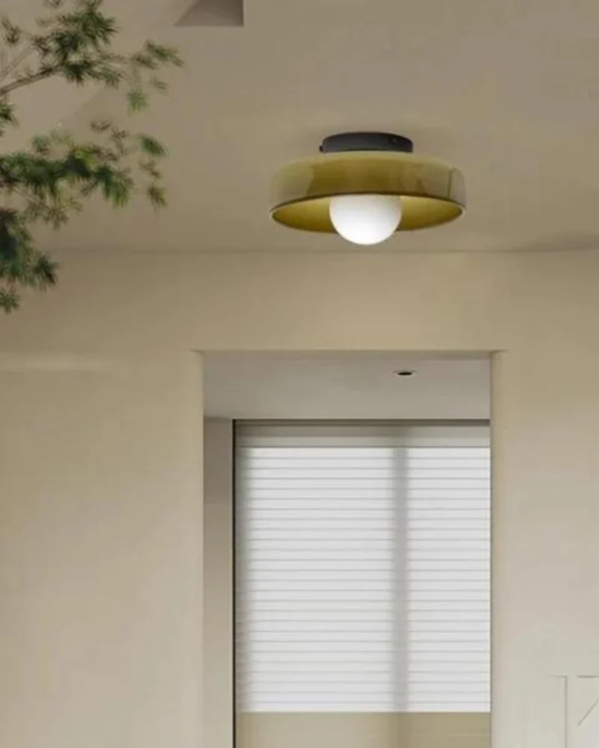 Moderne runde Deckenleuchte aus Glas und Eisen – minimalistische Designlampe für Wohn- und Schlafzimmer mit warmer Lichtfarbe | Restfield