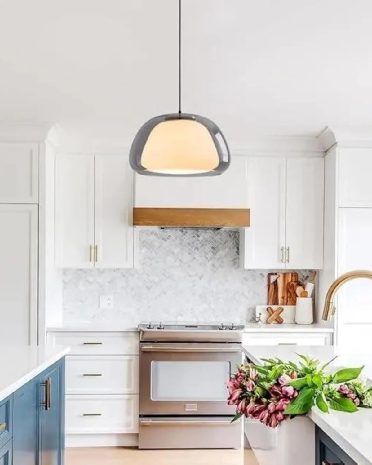 Luxe Glazen Hanglamp Met Mat En Transparant Glas In Minimalistisch Japandi Design | Sansoti