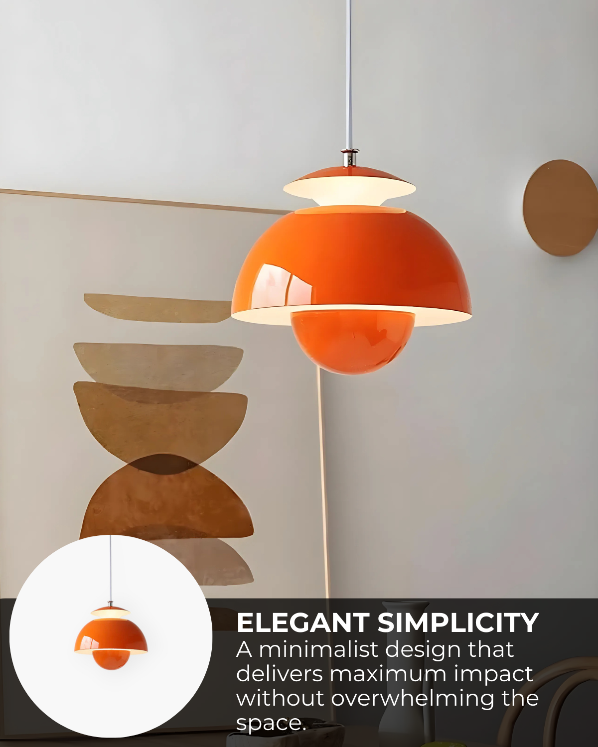 Minimalistische Hanglamp Wit Rond Design Scandinavisch Interieur Eetkamer Slaapkamer Woonkamer Sfeerverlichting | Sansoti
