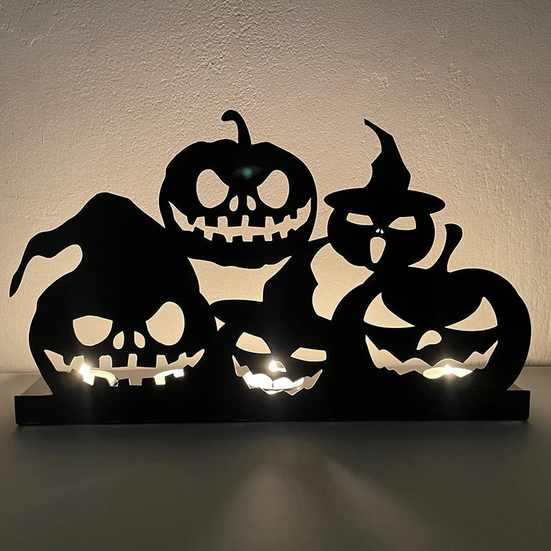 Gothic Black Metal Candlestick Halloween Decoration - Stylish Table Candlestick Spooky Atmosphere Candle Home Accessory | Sansoti