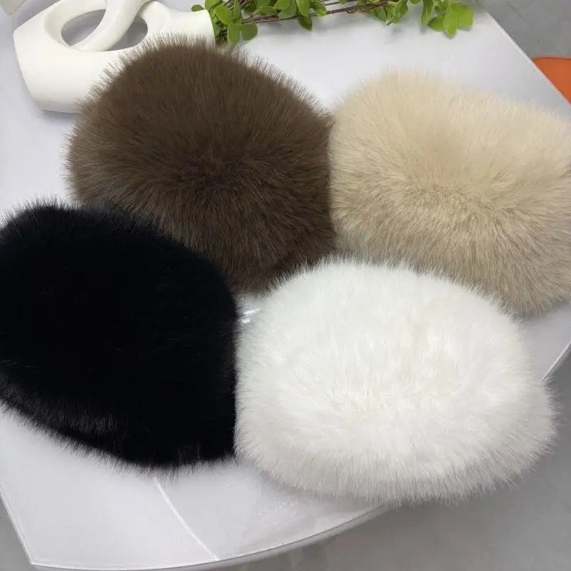 Winter Hat Faux Fur Women Men Unisex Warm Fleece Lining Ear Flaps Windproof Snow Outdoor Winter | Sansoti