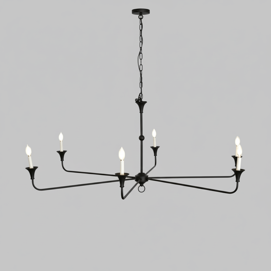 Lampe Bougie Lustre Laiton Métal Or Noir Blanc Nickel Salon Salle à Manger 5 6 Bras Suspension Vintage Lustre Bougies | Restfield