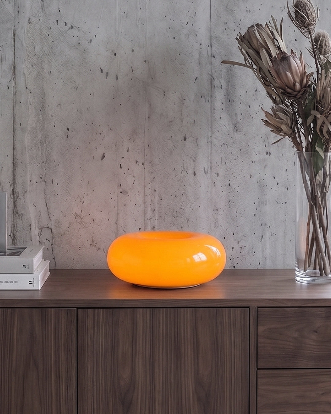 NARA Sculptural Donut Lamp met 3 Kleurtemperaturen – Dimbare Glazen Tafellamp Bauhaus Design Touch Control Wandmonteerbaar Ambient Lighting | Sansoti