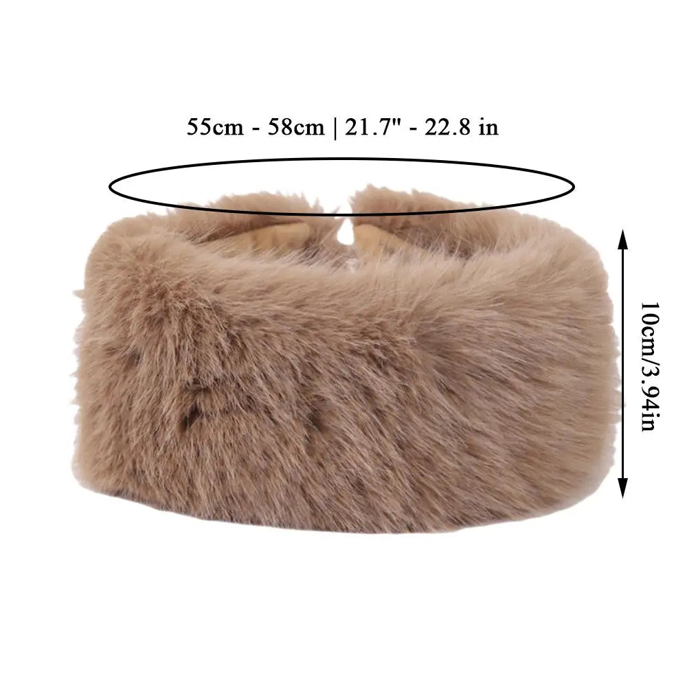 Plush Headband for Women Faux Fur Winter Ear Warmer Elastic Soft Hairband Warm Hair Accessory Comfortable | Sansoti