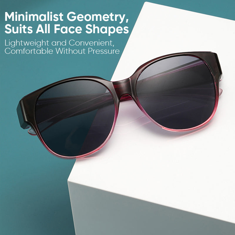 Overzet Zonnebril met Gepolariseerde UV400 Glazen – Past Over Normale Bril – Trendy Cat-Eye Montuur | Sansoti