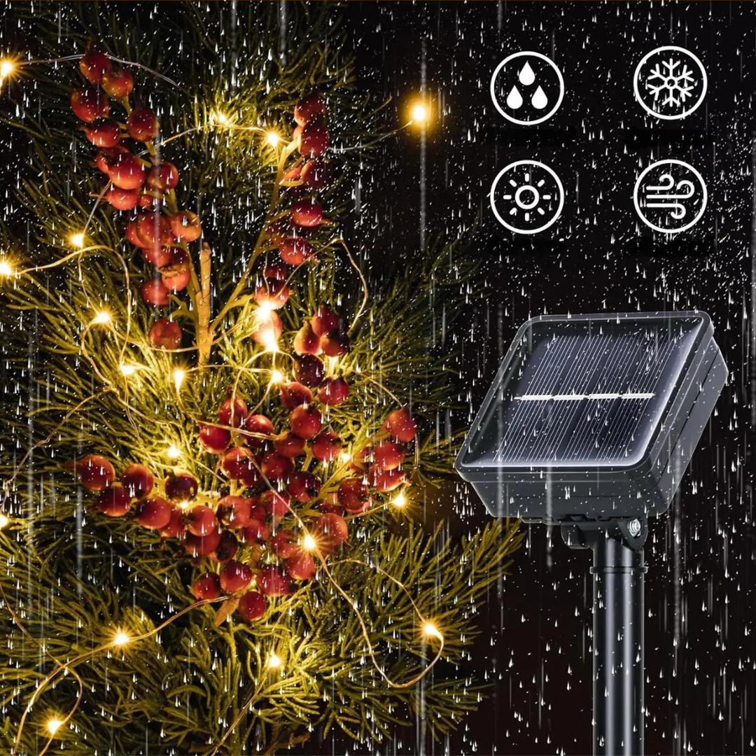 Solar LED String Lights 30m Garden Lighting Waterproof Outdoor Lighting 8 Light Modes Atmospheric Garden Ambience Patio | Sansoti