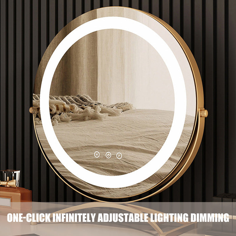 Miroir maquillage éclairage LED rechargeable 40cm pivotant 360° dimmable 3 modes lumière