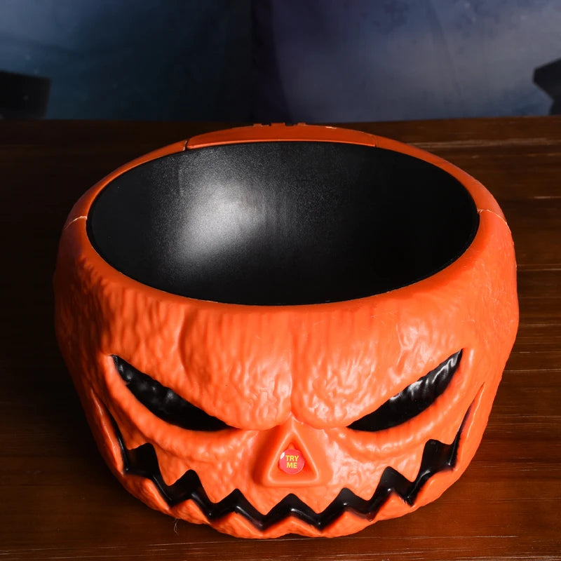Interactieve Halloween Schaal Pompoen met LED-ogen Bewegende Hand Geluid Griezelgeluiden Feestdecoratie | Sansoti